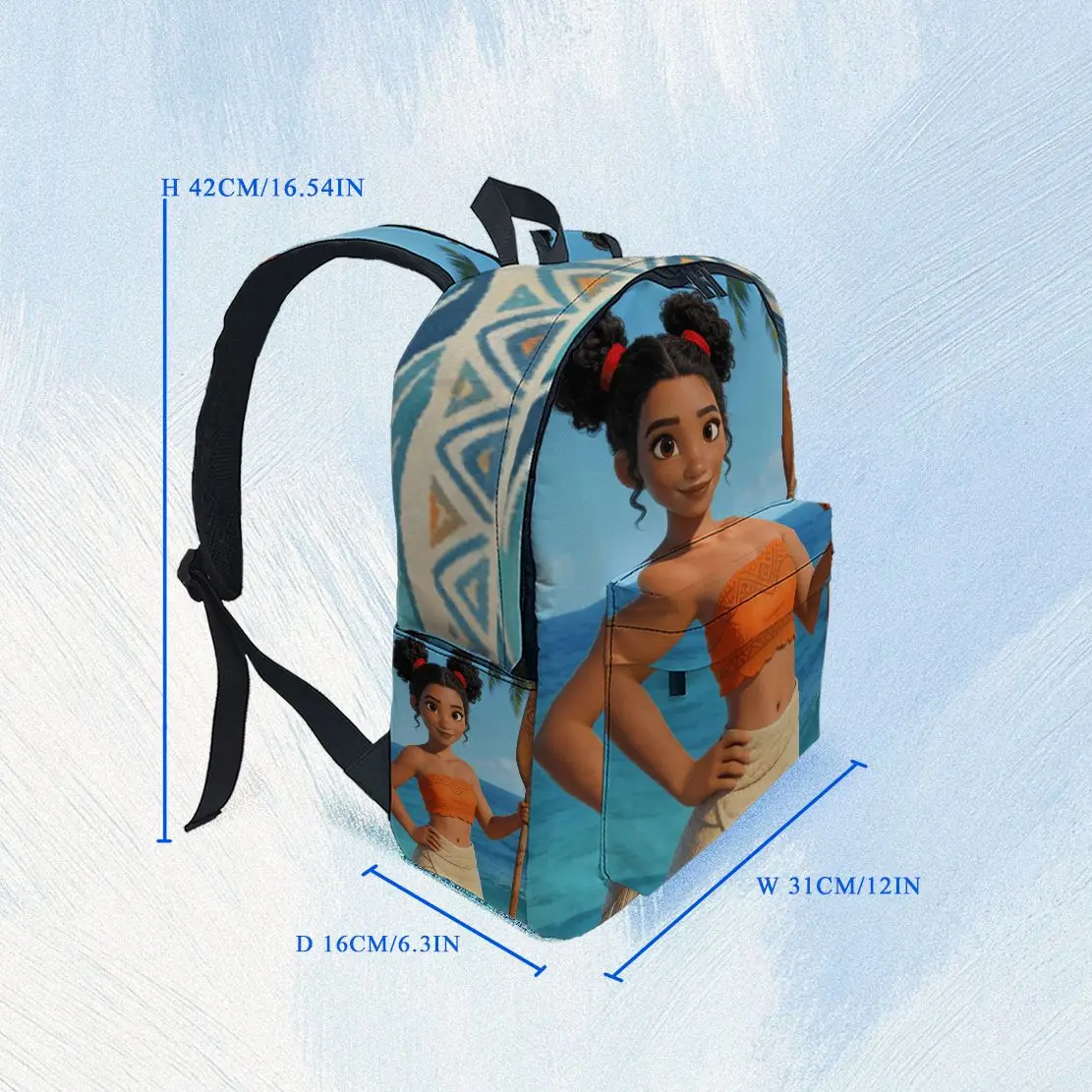 1pc Moana Backpack, Fashionable and Simple, Unisex, Large Capacity, High-Quality Gift