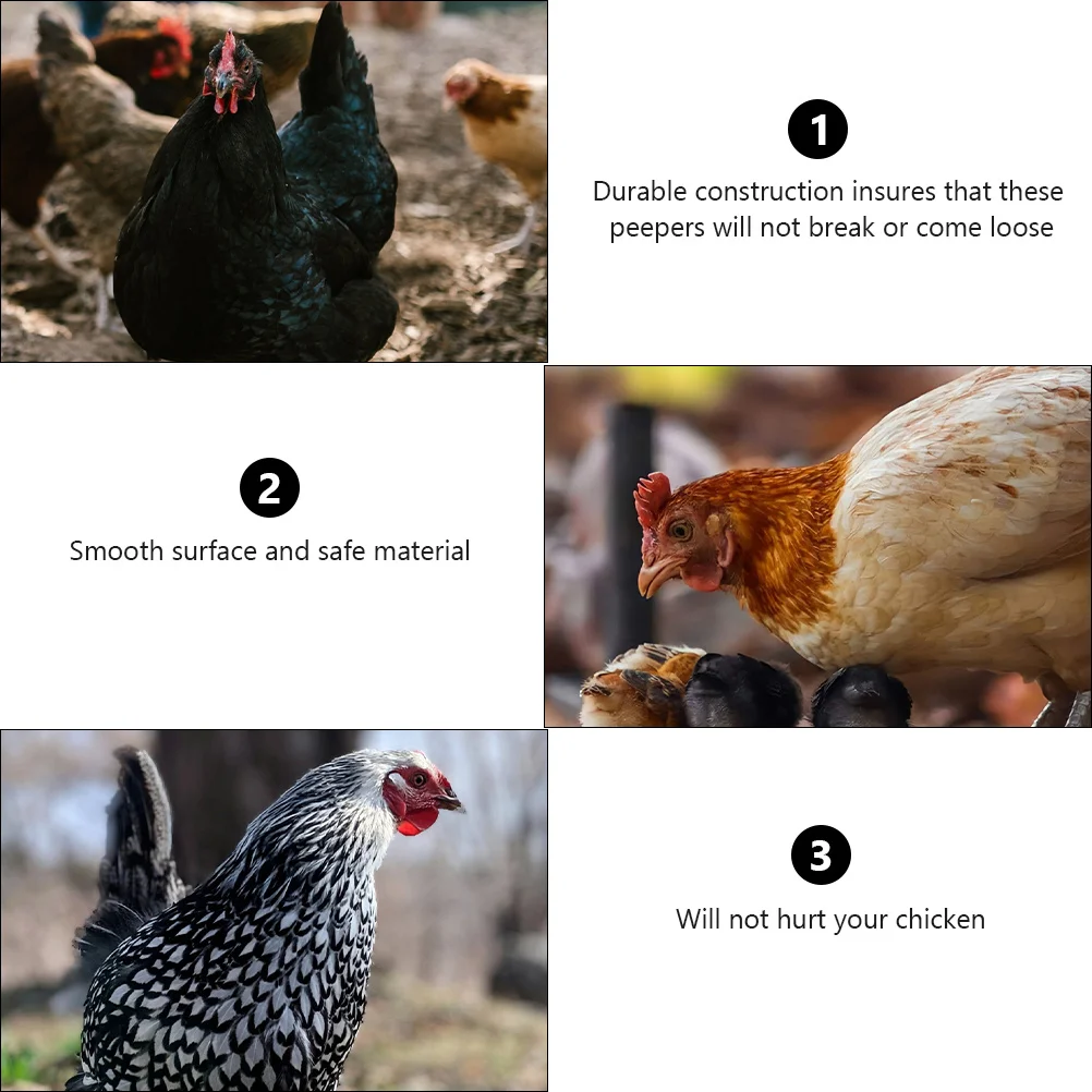 

100Pcs Smooth Surface Chicken Peepers Anti Fighting Glasses for Hen Farmyard Safety Pet Accessories Chicken Peepers