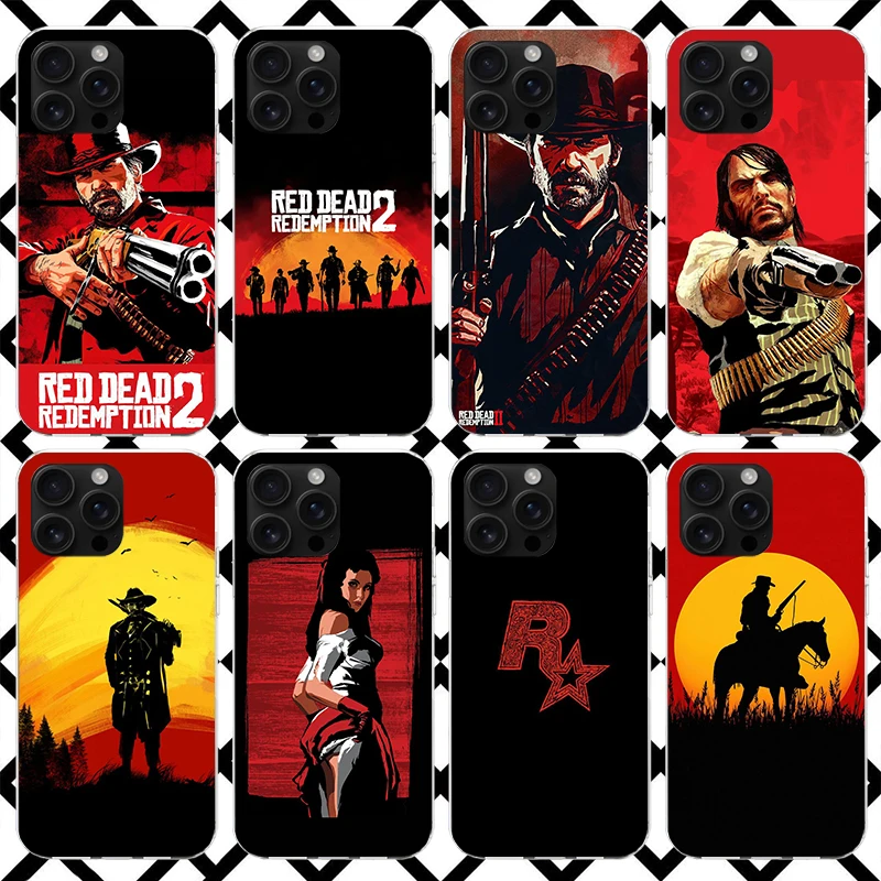 Funda para Teléfono Red Dead Redemption 2 para iPhone 17 Air 16 16E 15 14 Plus 13 Mini 12 11 Pro Max 7 8 + SE 2020, Funda Suave
