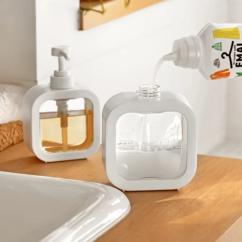 

500ml Bathroom Soap Dispensers Refillable Lotion Shampoo Shower Gel Holder Portable Travel Dispenser Empty Bath Pump Bottle