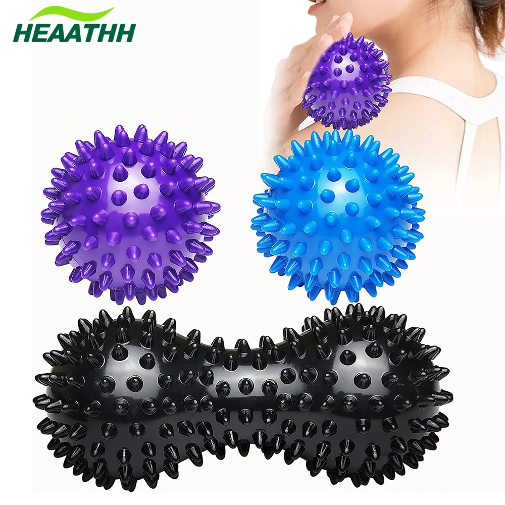 

3Pcs/Set Peanut Hedgehog Massage Balls Stress Reflexology and Trigger Point Massager for Back Leg Feet Hand Muscle Pain Relief