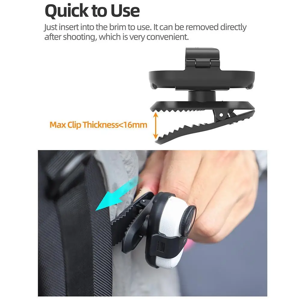 

Держатель для спортивной камеры Insta360 GO3S с зажимом для рюкзака, подставка для спортивной камеры GO3 для фотосъемки на открытом воздухе, вращающийся на 360 ° крокодиловый зажим