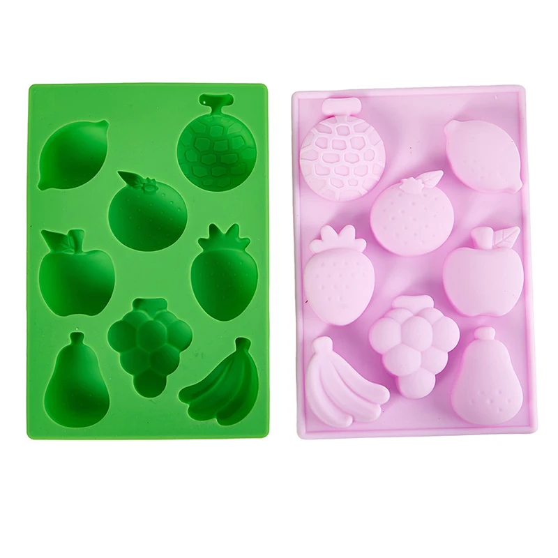 3D Cartoon Fruit Shaped Silicon Mold Strawberry Banana Watermelon Pear DIY Soap Chocolate Cake ice cream Mould