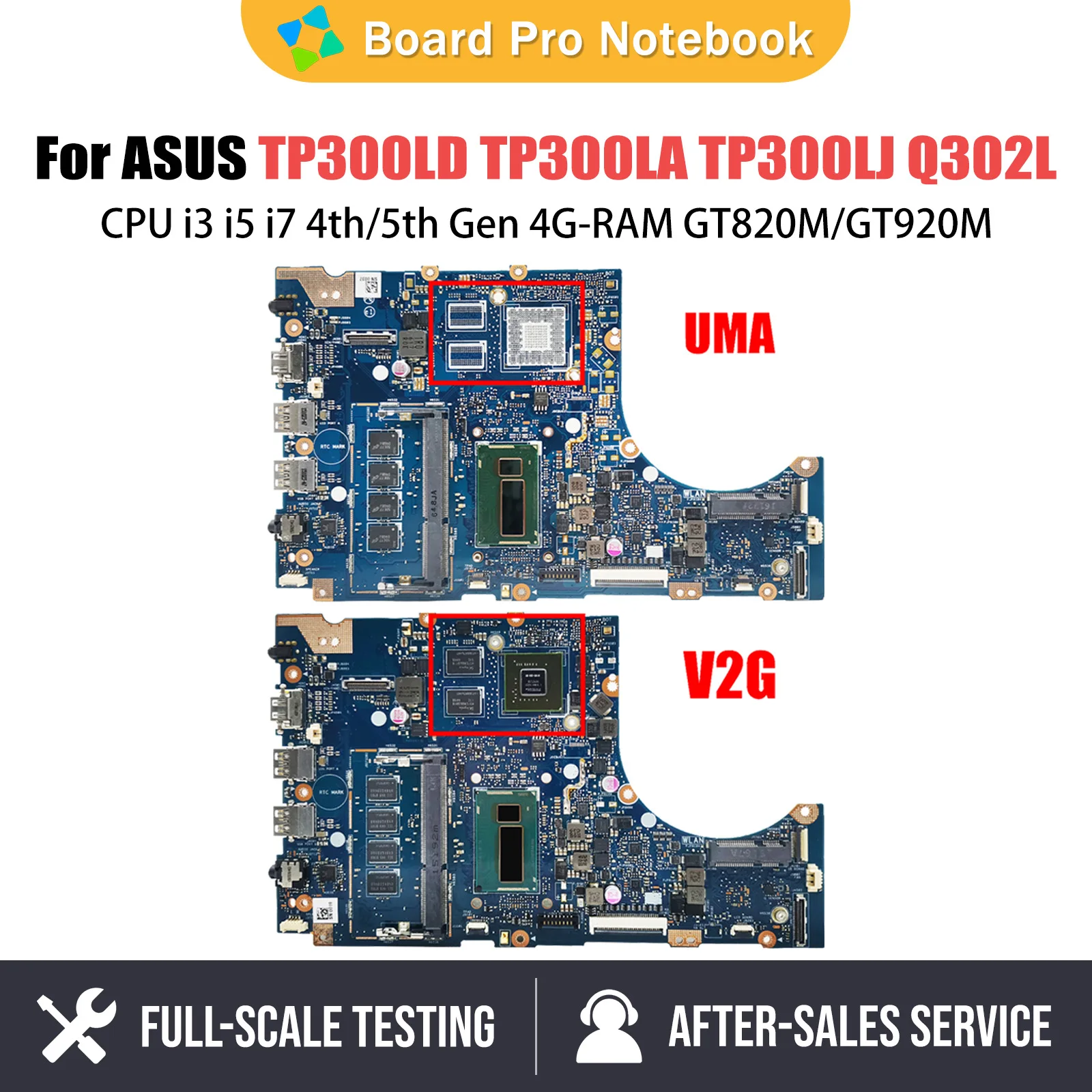 TP300LD Mainboard For Asus TP300L TP300LA TP300LJ Q302L Q302LA Laptop Motherboard CPU i3 i5 i7 4th 5th Gen 4GB RAM GT820M GT920M