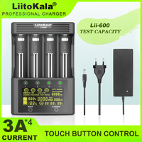 LiitoKala Lii-600 Lii-500 LCD Battery Charger Li-ion 3.7V NiMH 1.2V For 18650 26650 21700 26700 18350 16340 AA AAA