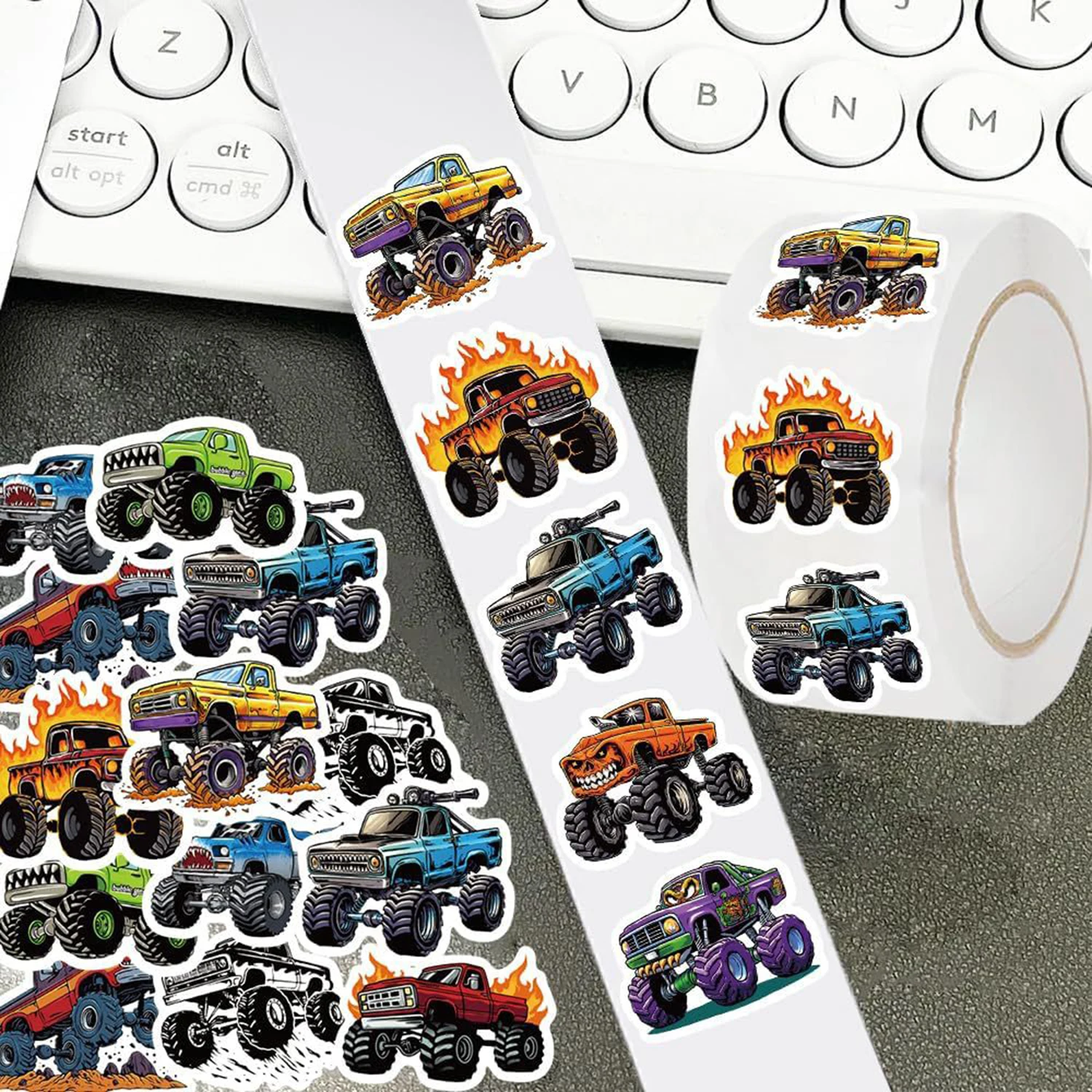 50-500PCS Monster Truck Stickers Cartoon Truck Car Stickers Car Decals 10 Styles Cars