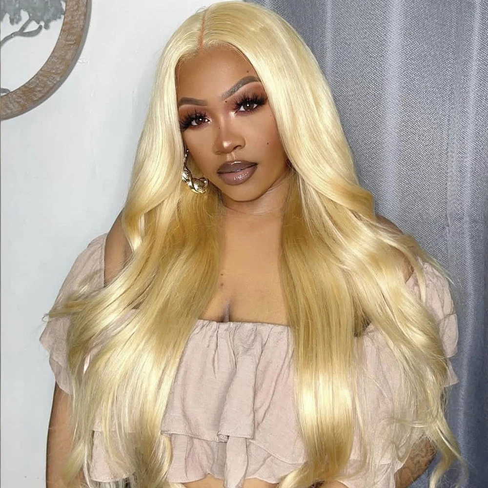 

613 Lace Front Wig Human Hair Body Wave 46 Inch Honey Blonde HD Lace Frontal Wig Pre Plucked 200 Density Glueless Wigs For Women