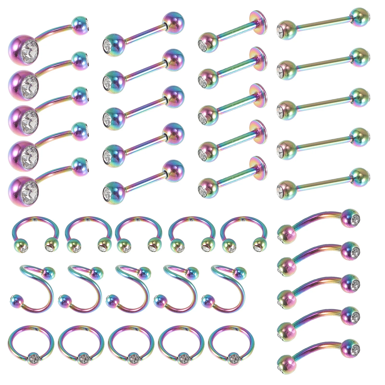 

40 Pcs Stainless Steel Nose Hoop Earrings Piercing Jewelry Piercing Lip Jewelry Lightweight Fashion Gift Idea Body
