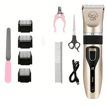 Golarka elektryczna, elektryczny trymer kosmetyczny, golarka akumulatorowa USB, profesjonalna maszynka do strzyżenia włosów zwierząt o niskim poziomie decybeli