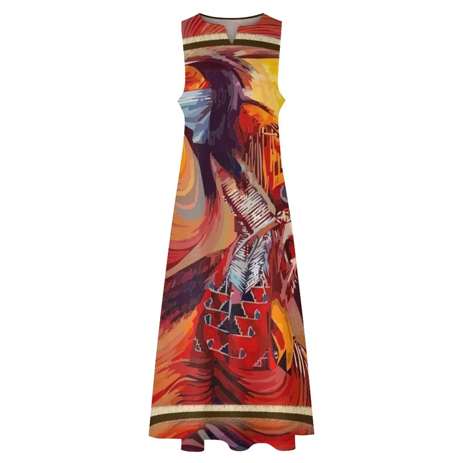 Sukienka długa w stylu indiańskim FWC 0542, luźna sukienka damska, odzież damska, stylowa sukienka koreańska na studniówkę, sukienki letnie