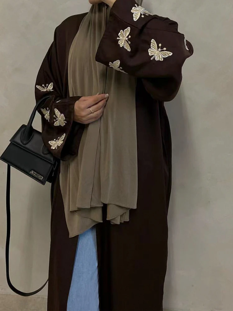 Abayas con bordado Eid para mujer, Vestido Largo de fiesta, caftán musulmán, Jalabiya, Ramadán, cárdigan, 2024