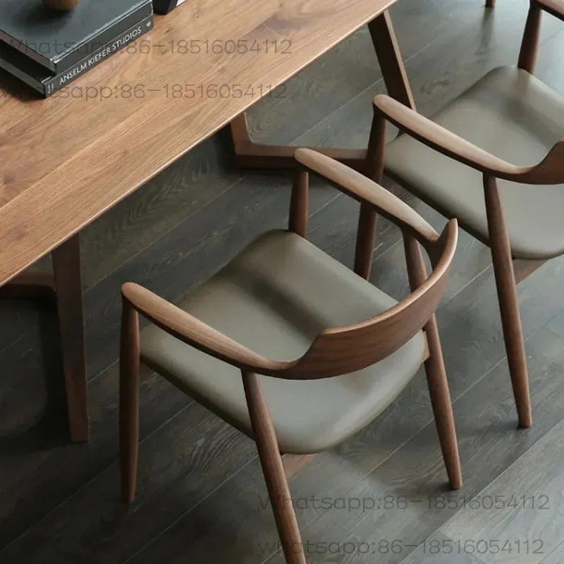 solid wood chairs, Hiroshima chairs, white wax wooden armrests, backrest chairs, homestays