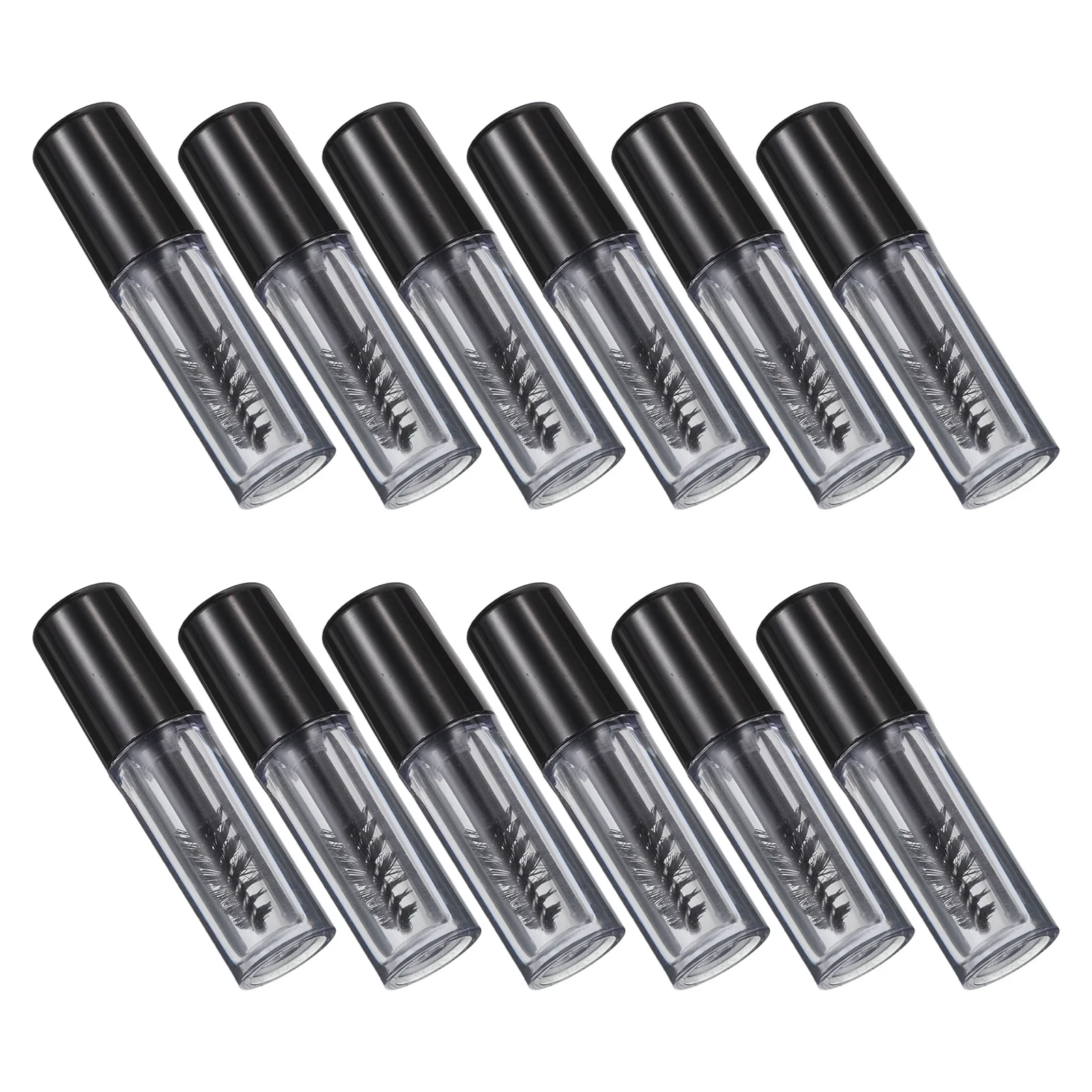 Tube de Mascara vide, baguette de 0.8Ml, Mini bouteille transparente rechargeable pour crème à cils, brosse de précision, taille voyage, conteneur de cils, 12 pièces
