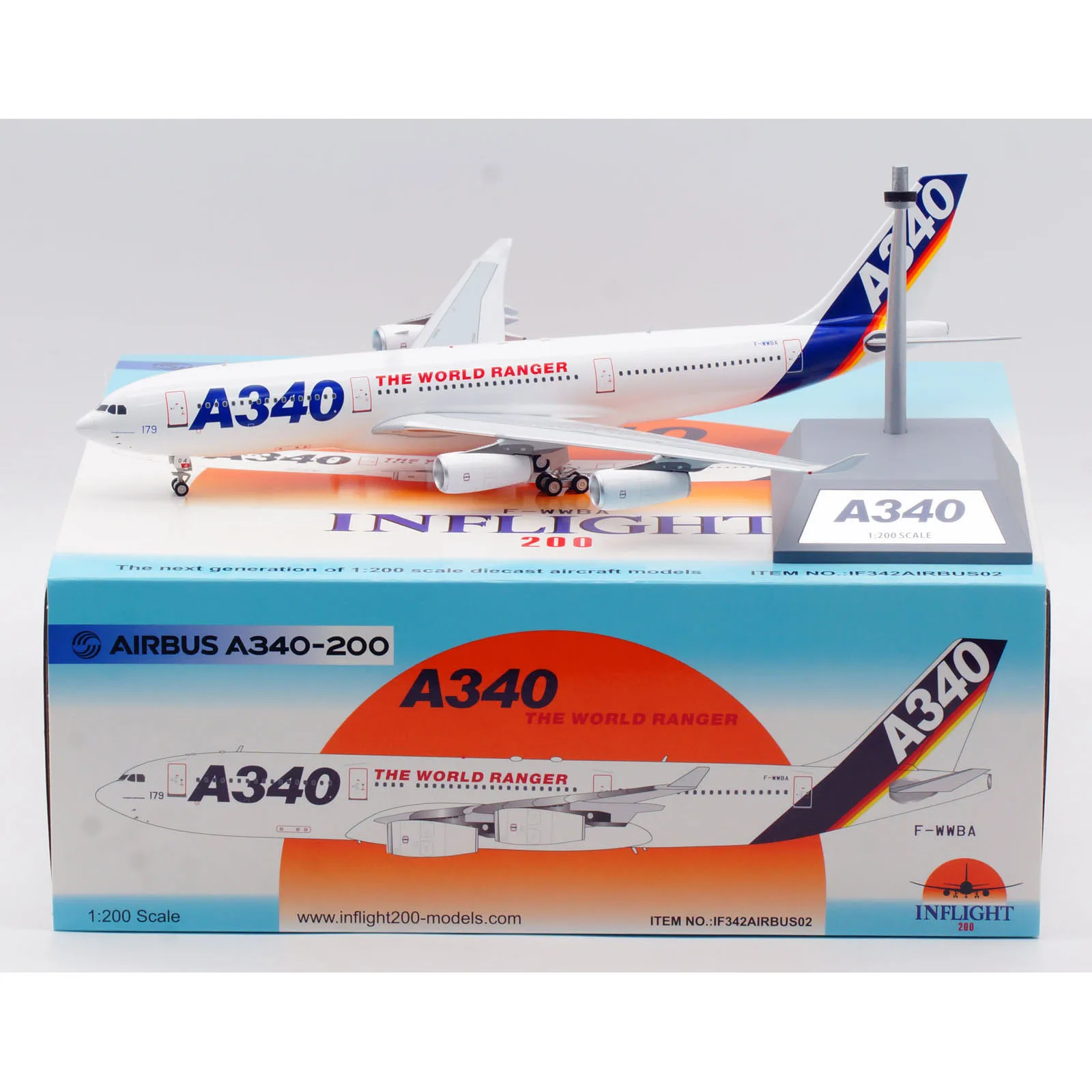 

IF342AIRBUS02 Alloy Collectible Plane Gift INFLIGHT 1:200 Airbus A340-200 "House Color" Diecast Aircraft Jet Model F-WWBA