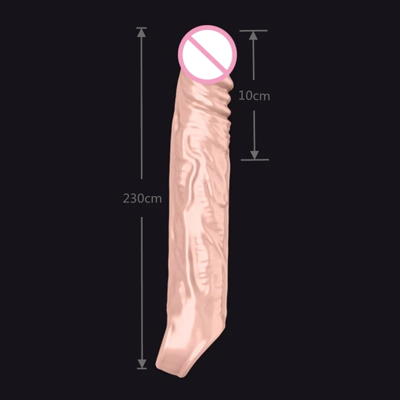 Male Penile Sleeve Lengthened and Thickened Wolf Tooth Crystal Cover Delay Ejaculation Reusable Dildo Enhancer Sex Toys for Men