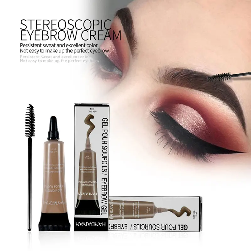 Henna Eyebrow Gel Cream Women 6 Colors Makeup Eyebrows Tint Eyebrows Waterproof Tattoo Pen Brush Kit Dye Cosmetics Makeup Kit