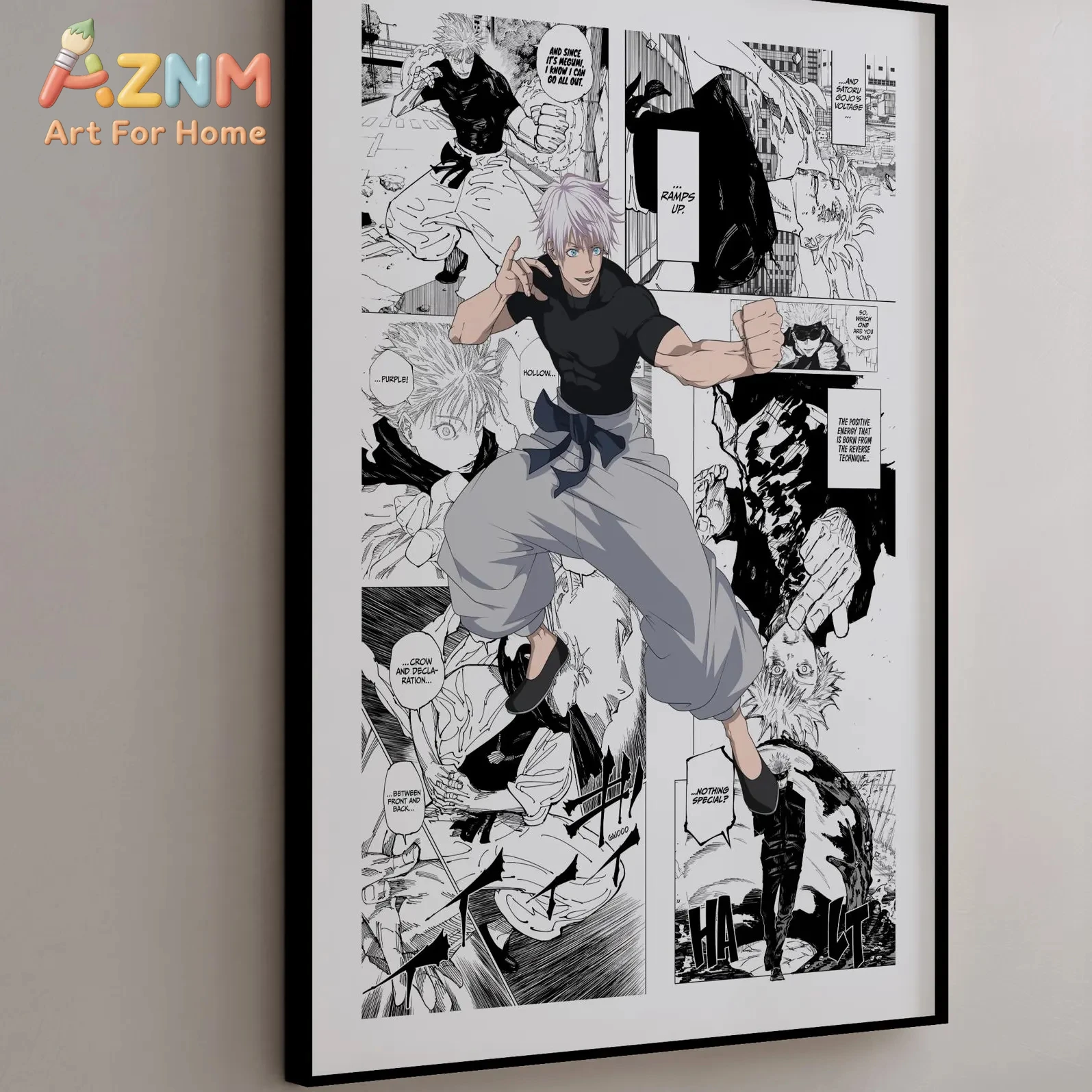 1 Stück Modernes Japanisches Manga-Poster - Satoru Gojo Anime-Poster |   Kunstdrucke, Wandbild, Sofa