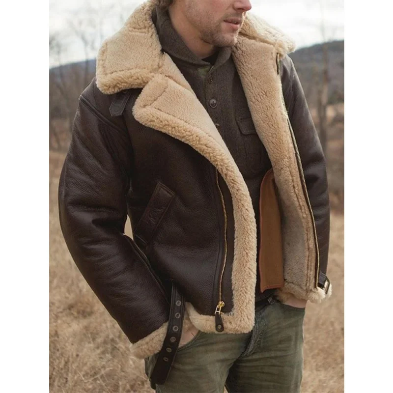 

Winter PU fur coatLeather and Fur Wear-Resistant Heavy Industry Nordic Winter Leather RingPUFur Coat Outdoor Men