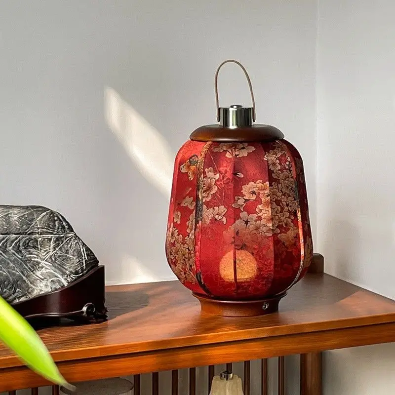 palace lantern, wedding desk lamp, bedroom tea room bedside red, wedding room everbright lamp, new Chinese atmosphere lamp