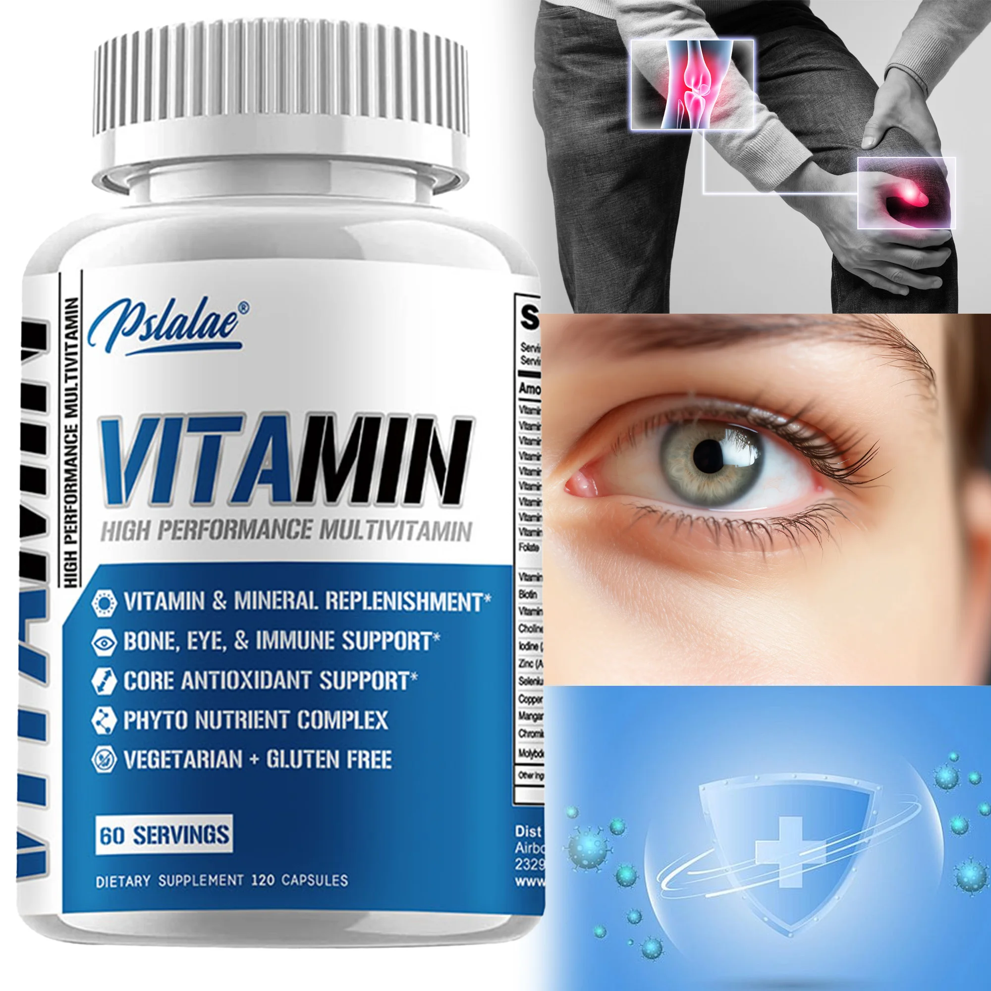 

Men's Multivitamin - Improves Bone Strength,Enhances Memory and Cognition,for Brain and Heart Health,Skin and Muscle Health