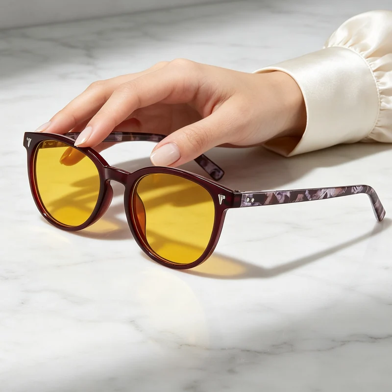 SEAMERGO Men Night Vision Prescription Glasses Unisex Simple Yellow Lenses with Recipe Car Driving Customized Glasses Women