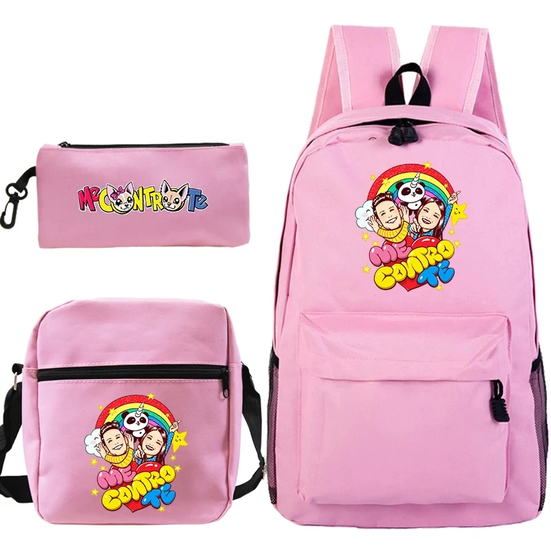 Fashion 3 Pcs/Set Me Contro Te Backpack for Girls Boys Laptop Travel Bag Softback Bookbag Kids School Bags Shoulder Bags Pen Bag