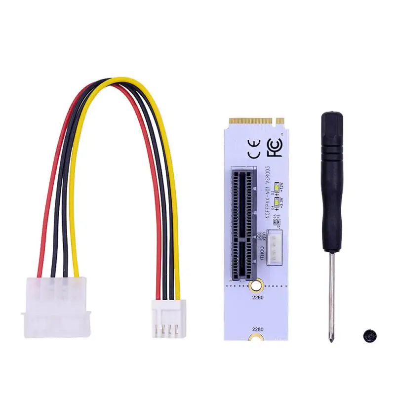 NGFF M.2 To PCI-E 4X Riser Card M2 Key M To PCIe X4 Transfer With LED Voltage Indicator For PCI Express 1X To 16X Adapter Cord