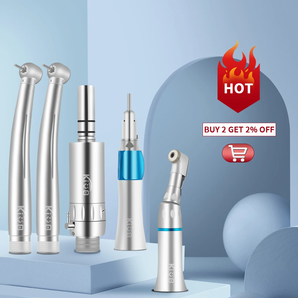 Dental Tool Odontologia High Speed Handpiece With2 Holes/4Holes Coupling Low Speed Polishing Contra Angle and Air Motor Turbine