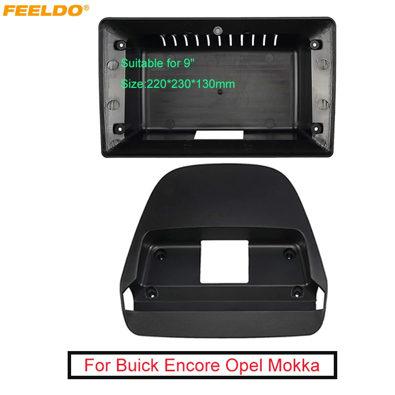 

FEELDO Car Audio 9" Big Screen DVD Fascia Frame Adapter For Buick Encore Opel Mokka 2Din Dash Installation Panel Frame Kit