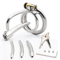 2020 New 316 Stainless Steel Male Chastity Device Cock Cage With Metal Catheter (8-10-12mm) BDSM Sex Toys Chastity Belt For Men