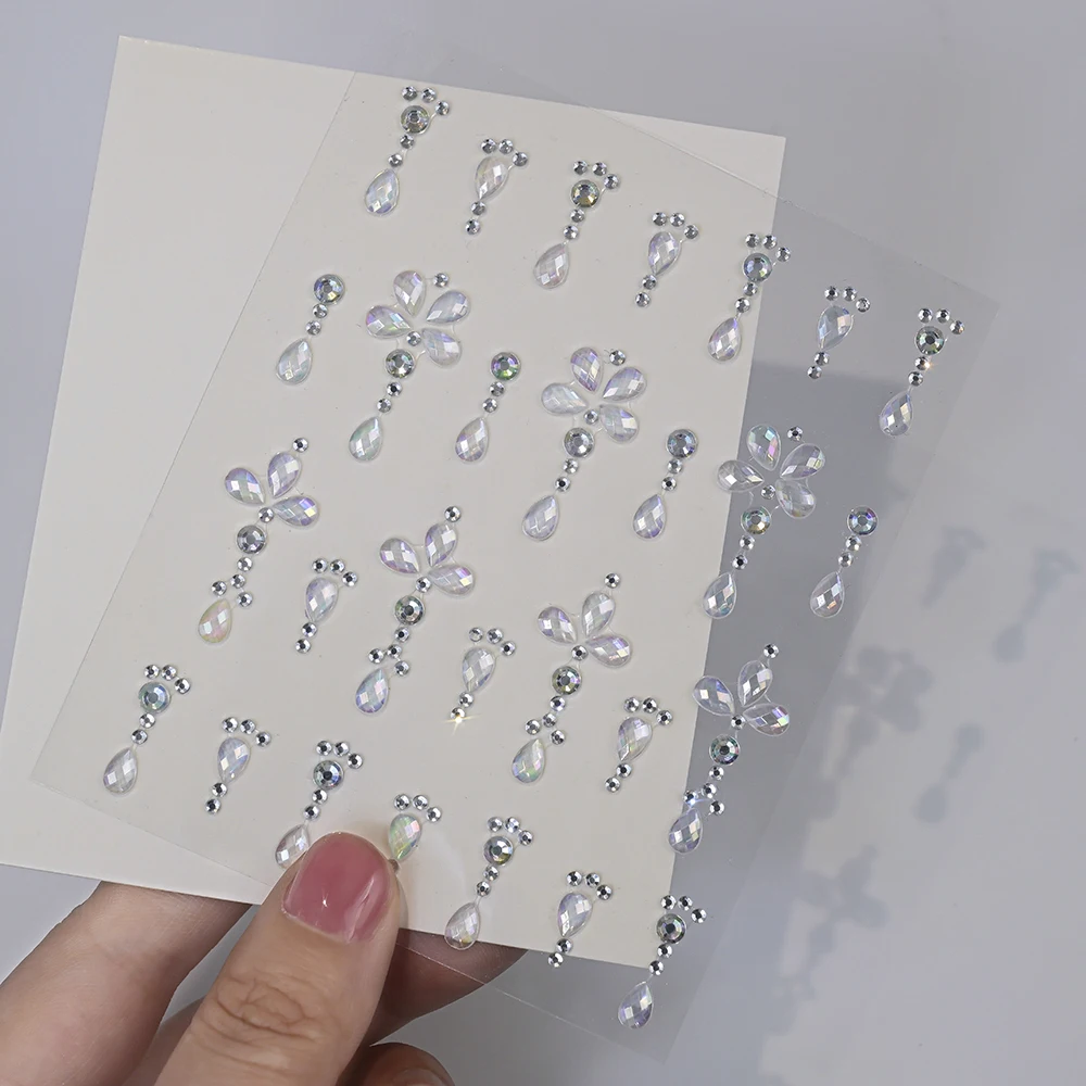 5/1 Stuks Willekeurige Kleurrijke Steentjes Gezicht Tattoo Sticker Vrouwen Glitter Diamond Tijdelijke Stickers DIY Party Make-Up Tattoo Decals *