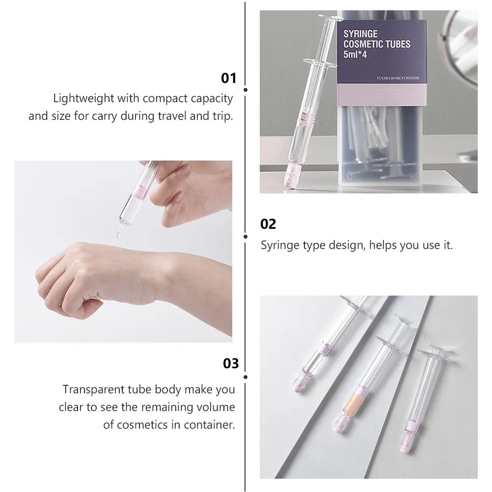 

Набор дорожных флаконов для лосьона, прозрачные тонкие флаконы для тонального крема, дозатор-шприц, компактная герметичная упаковка