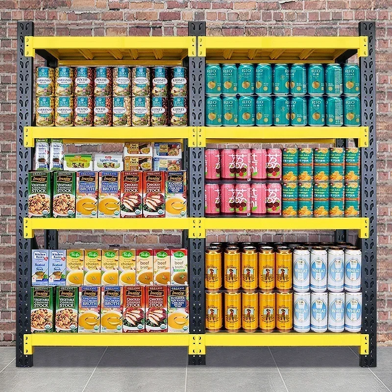 Yellow and black shelves Shelves Multi-layer express warehousing Warehouse Heavy-duty shelves