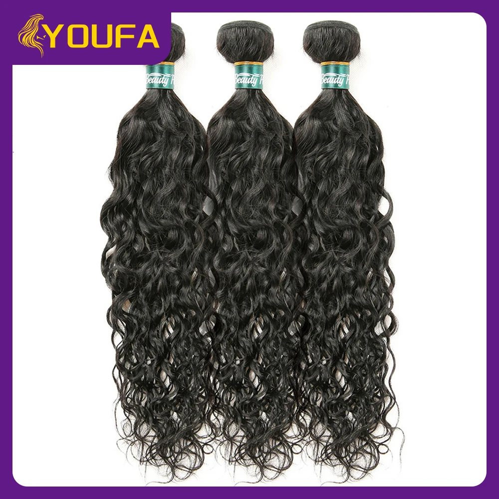 Natural Wave Human Hair Weave Single Bundle 100% Unpcoessed Remy Brazilian Human Hair Extension Bouncy Wavy Human Hair For Women