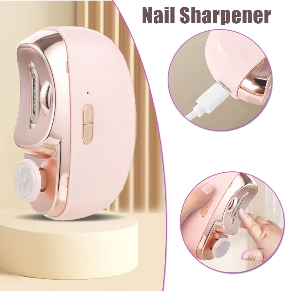 

Multifunctional Electric Nail Polisher, Professional Manicure Kit Home Use Automatic Nail Trimmer with LED Light Gift for Women