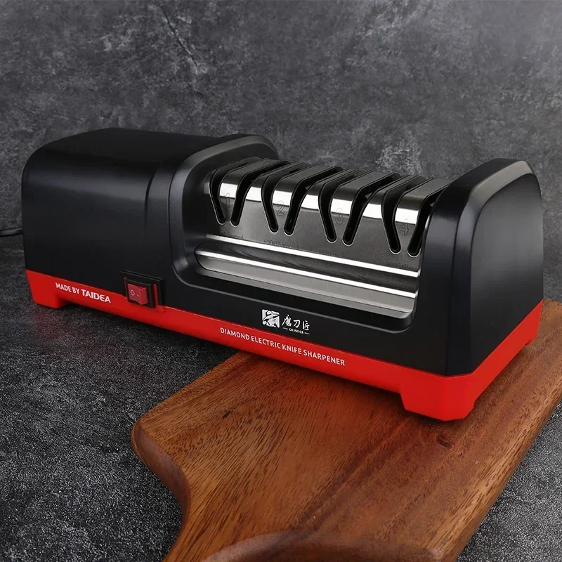 TAIDEA-Professional Electric Knife Sharpener EU Plug Rough Grinding and Fine Grinding and Polishing TG2102 Grit 360#600#1000#