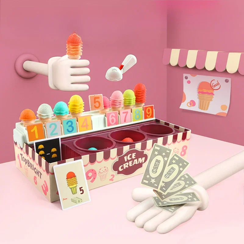 

2024 Hot Sale Children's Puzzle Shape Matching Play House Ice Cream Money Dealer Management Digital Enlightenment Fun Learning