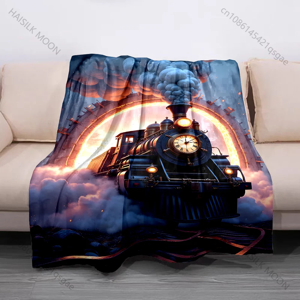 1PC fighter plane amid explosion clouds Print Blanket Flannel Material Soft Warm for All Seasons Home Outdoor Camping Picnics RV