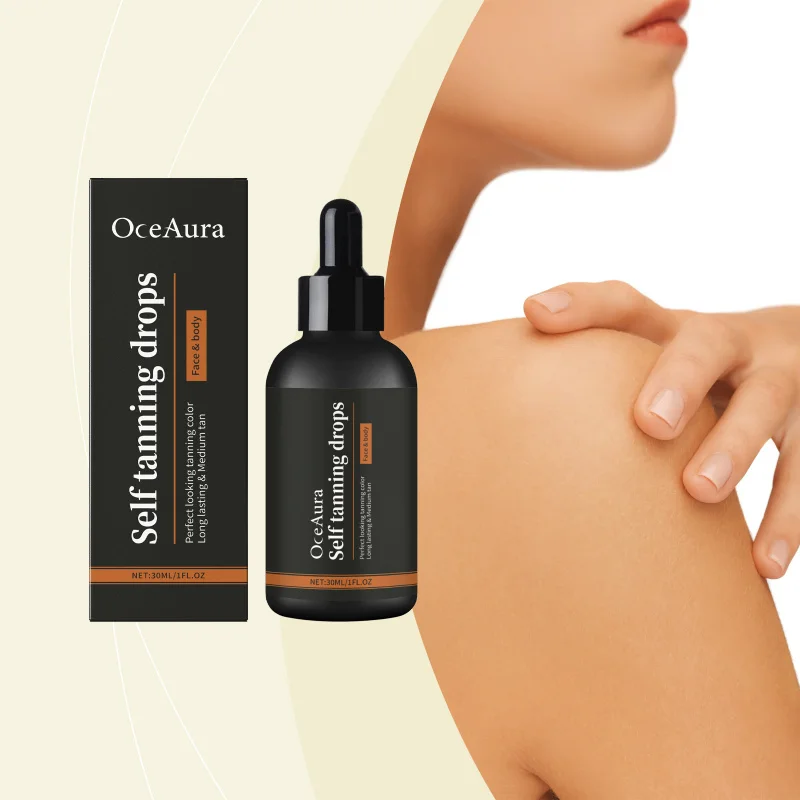 

Natural Tanning Serum - Gradual Bronzing Drops With Plant Extracts, Hydrating Formula For Face & Body, Buildable Glow