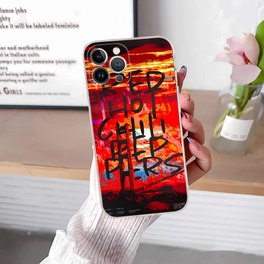 Popular Rock Band Red Hot Chili Peppers Transparent Phone Case for iPhone 17 Air 16 Pro Max 15 14 13 12 11Plus Shockproof Cover