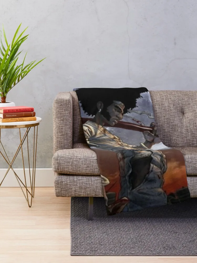 afro samurai, anime Throw Blanket Luxury Brand Blanket