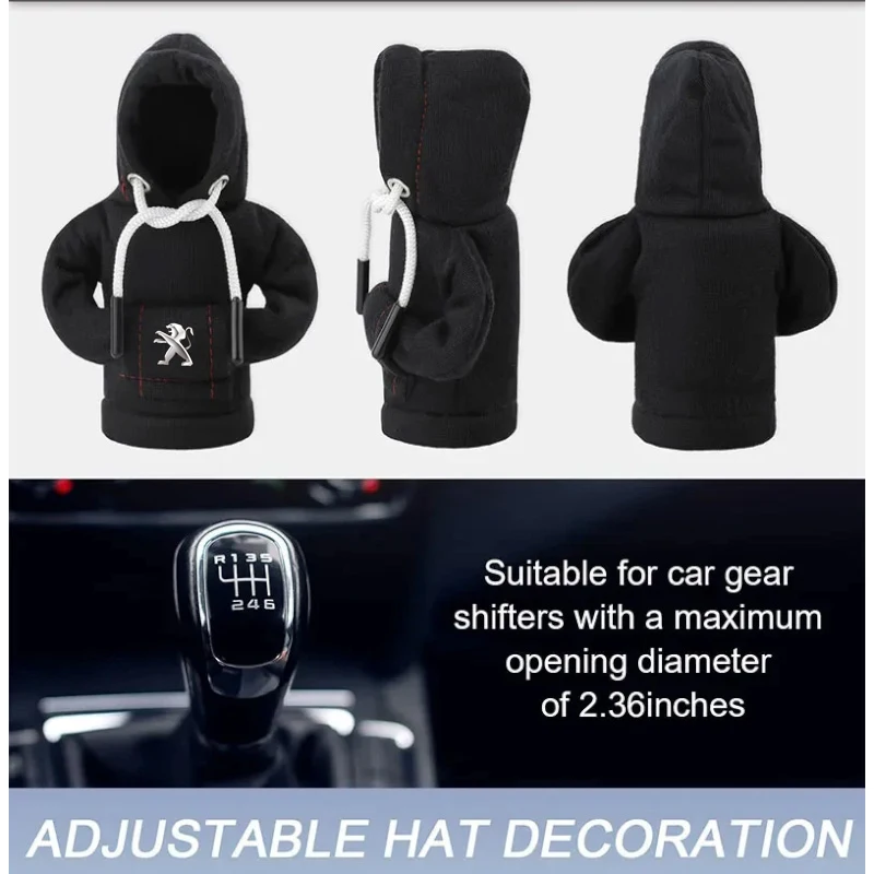For Peugeot 208 3008 308 2008 207 107 508 607 106 406 407 307  Hoodie Car Gear Car Shift Lever Cover Car Gear Shift Knob Styling view 4