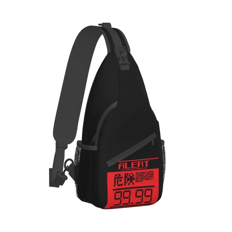 Mochila cruzada con engranaje de Metal para hombre, bolso de hombro y pecho con modo de alerta sólido, a la moda, para senderismo