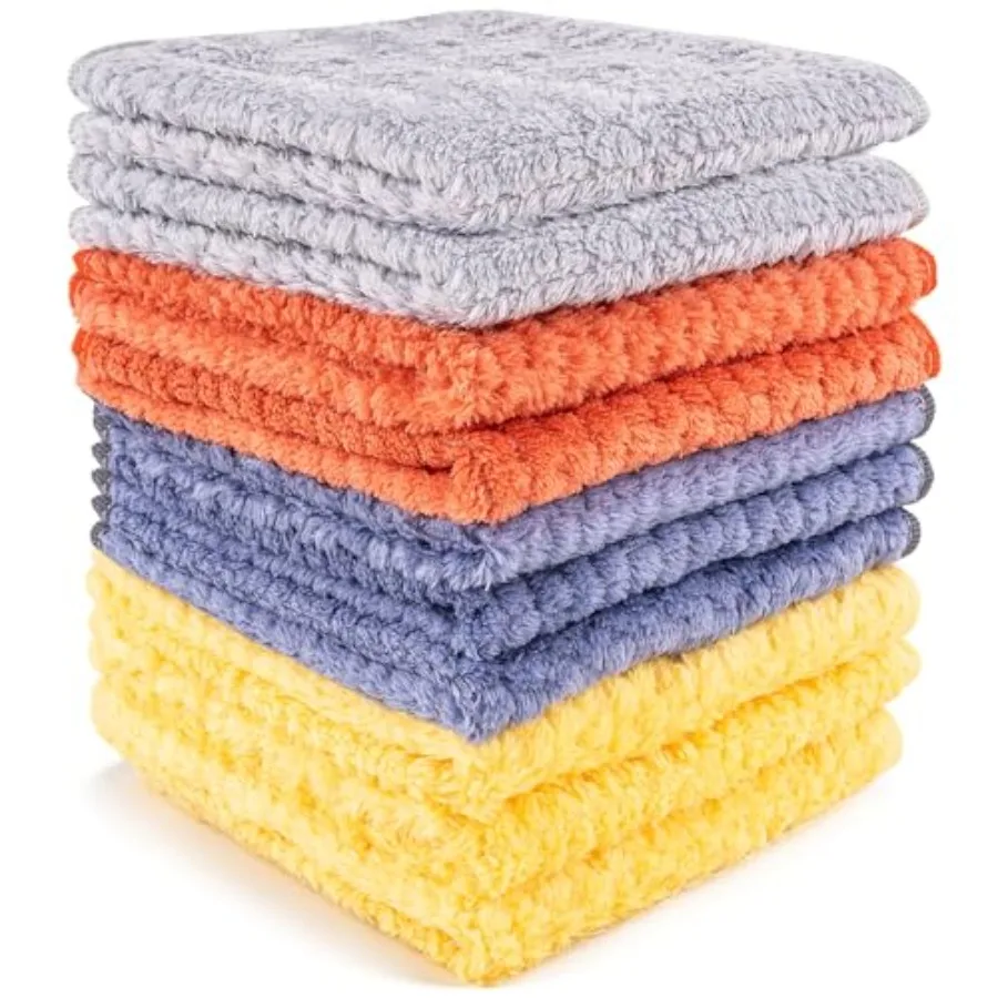 

Microfiber Cleaning Cloths 10Pack: 12" x 12" Reusable Lint Free Cleaning Rags for Kitchen Glass Mirrors Stainless Steel Bathroo