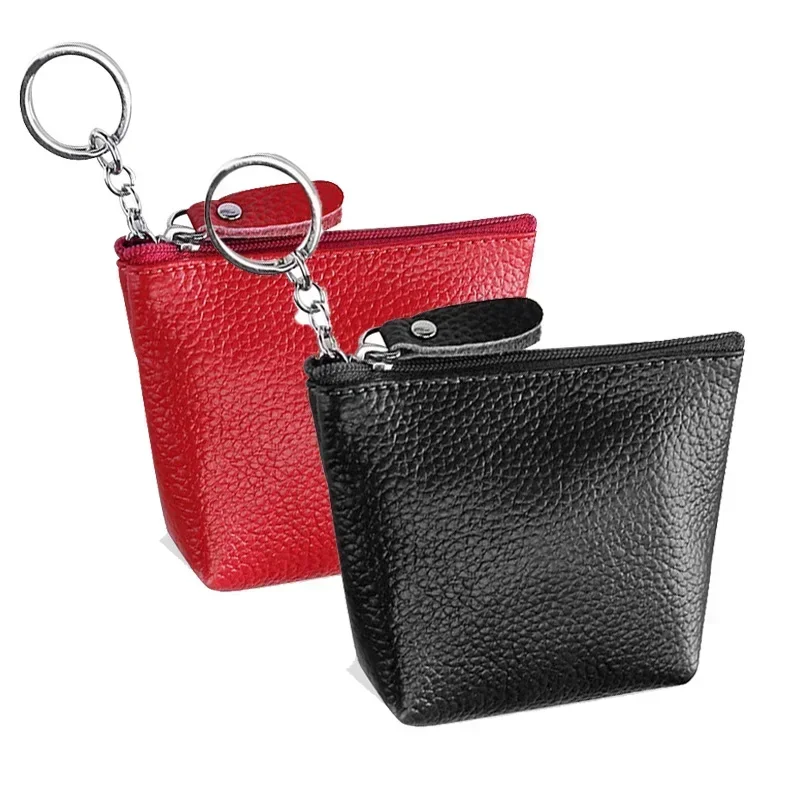 รองเท้าหนังแท้สตรีขนาดเล็กสำหรับผู้ชายกระเป๋าสตางค์ Dompet Koin แบบพกพา Vintage Key โซ่พวงกุญแจเหรียญหูฟังผู้ถือกระเป๋า