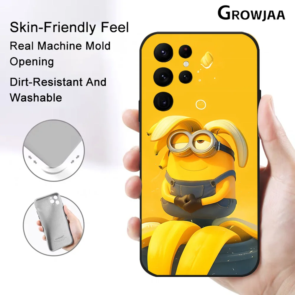 Cartoon M-Minions Big Eyes Cute Phone Case for Samsung Galaxy S24 Ultra S22 S23 Ultra S21 S20 5G Protective Silicone TPU Funda