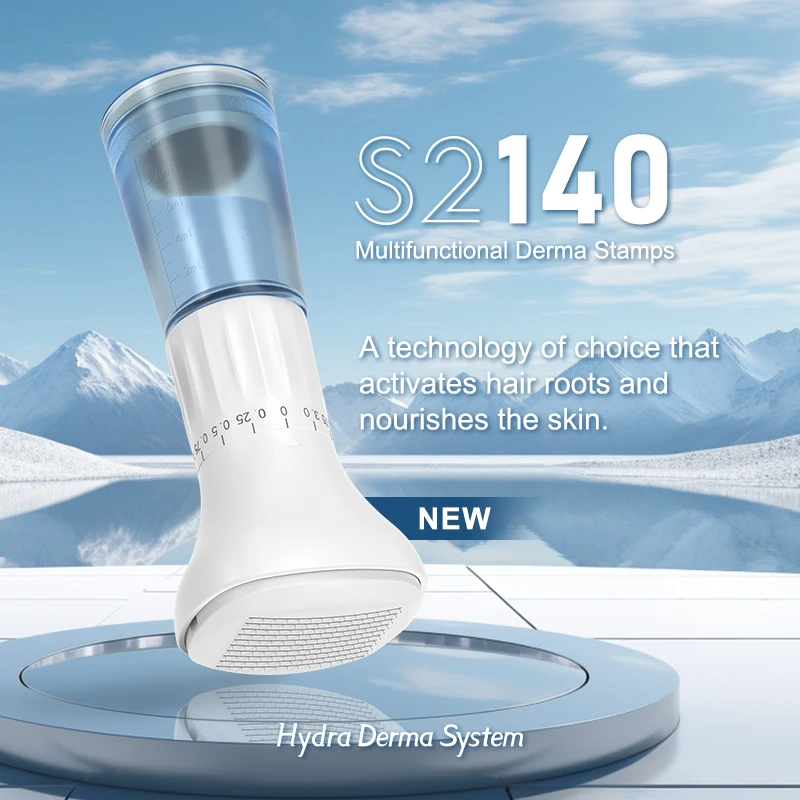 

Новый S2 140-иглы Derma Stamp, аппликатор сыворотки с регулируемой длиной, Hydra Derma Stamp, микронидлинг для ухода за кожей на рост Hiar
