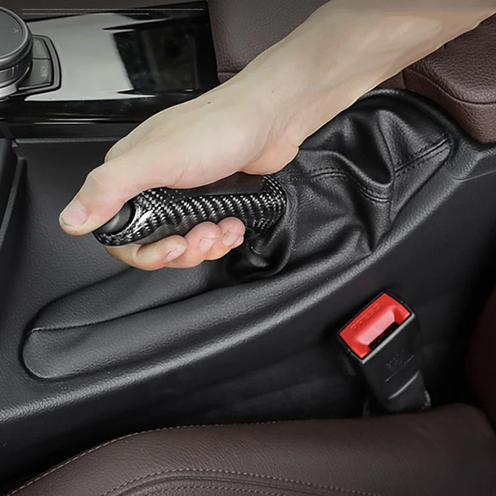 Carbon Fiber Car Hand Brake Cover Handbrake Grips Protection Cover For BMW 1 2 3 4 Series GT E46 E90 E92 E60 E39 F30 F10 F20 - Image 5