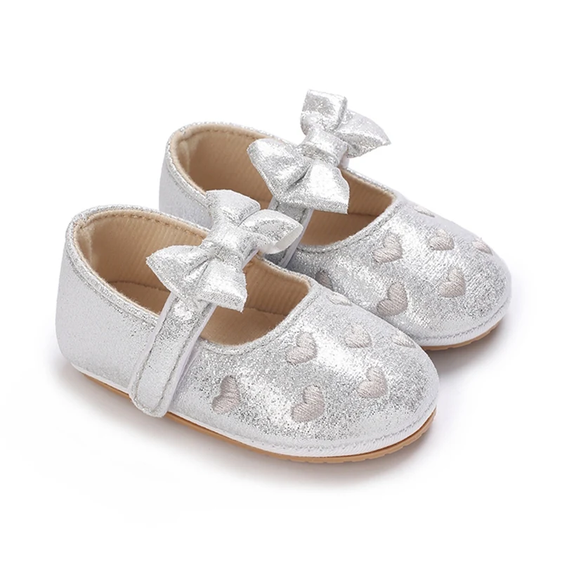 

Baby Girls Cute Princess Non-Slip PU Leather Shoes Sequin Heart Flats ShoesInfant Crib Shoe First Walkers