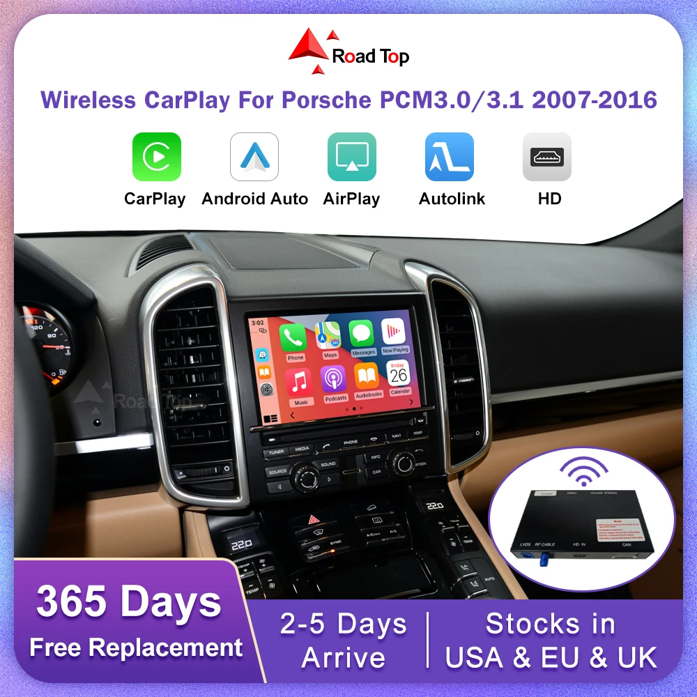 Road Top Wireless Carpaly dla Porsche Boxster 718 Macan Cayman Cayenne Panamera PCM3.0 3.1 z Android Auto Rear Camera Airplay